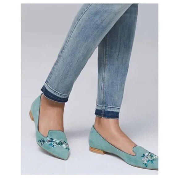 WHBM Women''s Released-Hem The Skinny Ankle Jeans Size 10L Light Wash - Picture 3 of 12